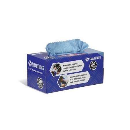 Smartrags Microfiber Wiping Cloths 50 cloths/box White 12" L x 12" W, 50PK WIP404-WH